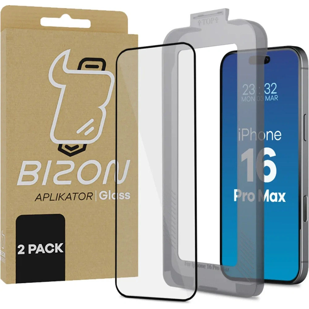 Hurtownia GSM - Bizon Glass Aplikátor Apple iPhone 16 Pro Max [2 CSOMAG] - BIZ8830 - {ean13} - Hurt