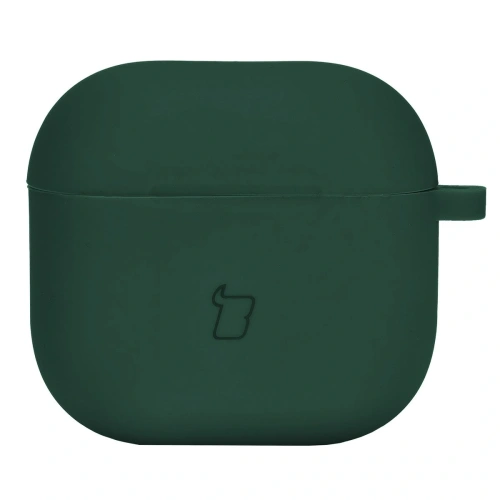 Silikonowe etui z karabińczykiem Bizon Case Headphone Silicone do Apple AirPods 4 ciemnozielone