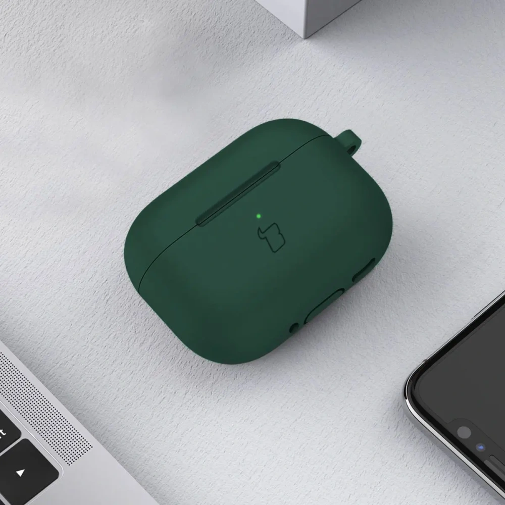 Hurtownia GSM - Bizon Case sluchátka silikon Apple AirPods 4 tmavě zelená - BIZ8832 - {ean13} - Hurt