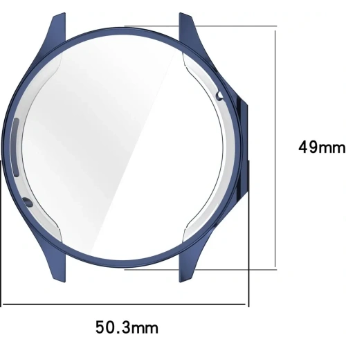 Etui z osłoną ekranu Bizon Case Watch Felipe do OnePlus Watch 3 / Oppo Watch X2 niebieskie