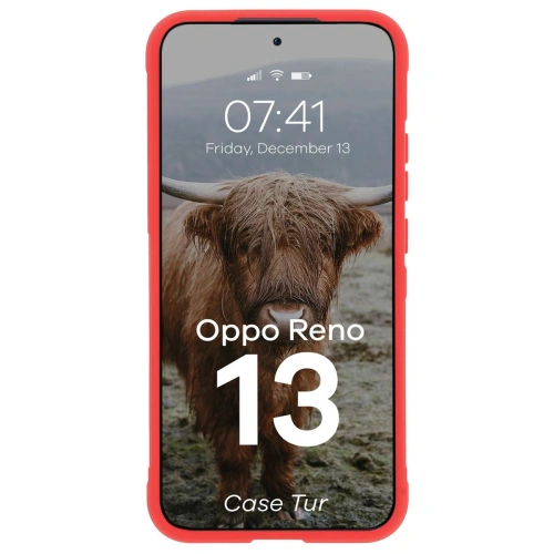 Pancerne etui Bizon Case Tur do Oppo Reno13 czerwone