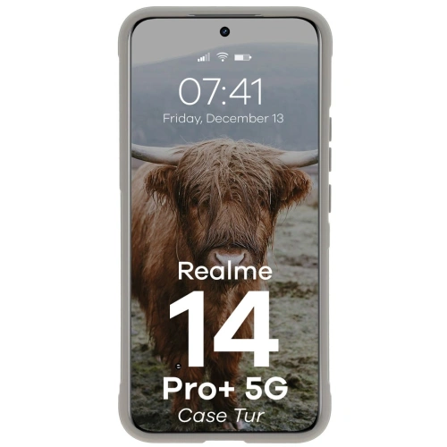 Pancerne etui Bizon Case Tur do Realme 14 Pro+ Plus 5G jasnoszare