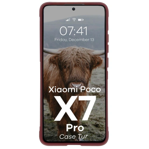 Pancerne etui Bizon Case Tur do Xiaomi Poco X7 Pro ciemnofioletowe