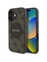 Etui Guess 4G Circle Classic Logo MagSafe do Apple iPhone 16 brązowy