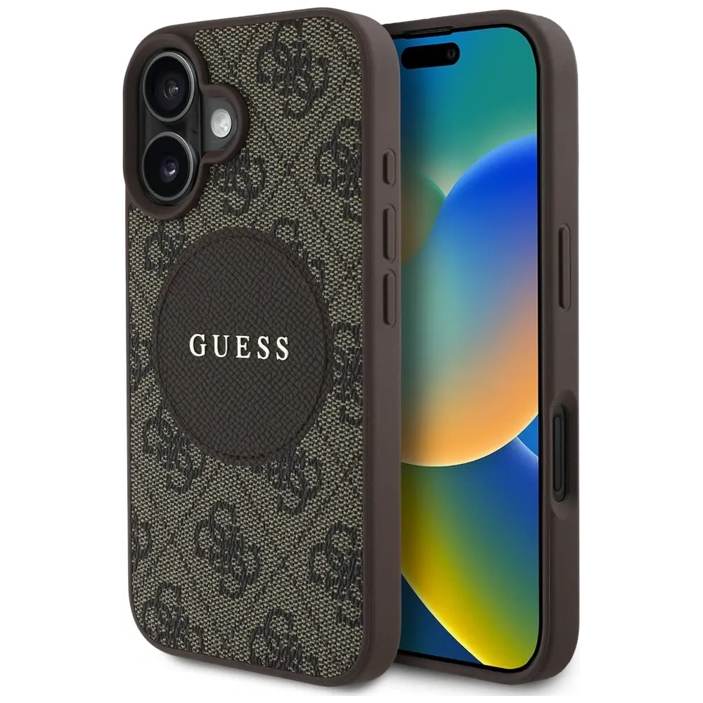 Hurtownia GSM - Guess 4G Circle Classic Logo MagSafe Apple iPhone 16 hnědý - GUE4475 - {ean13} - Hurt
