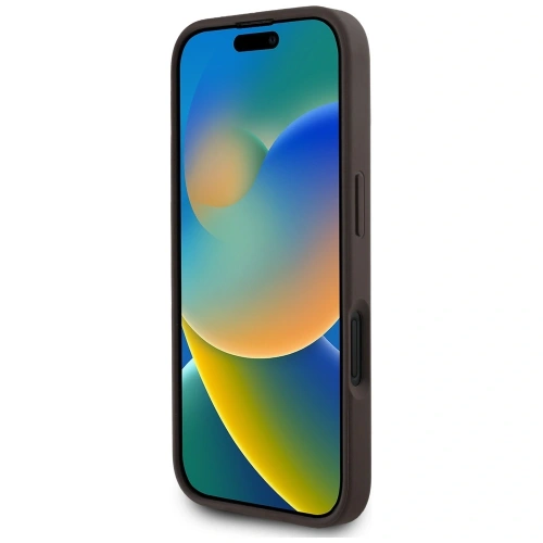 Etui Guess 4G Circle Classic Logo MagSafe do Apple iPhone 16 brązowy