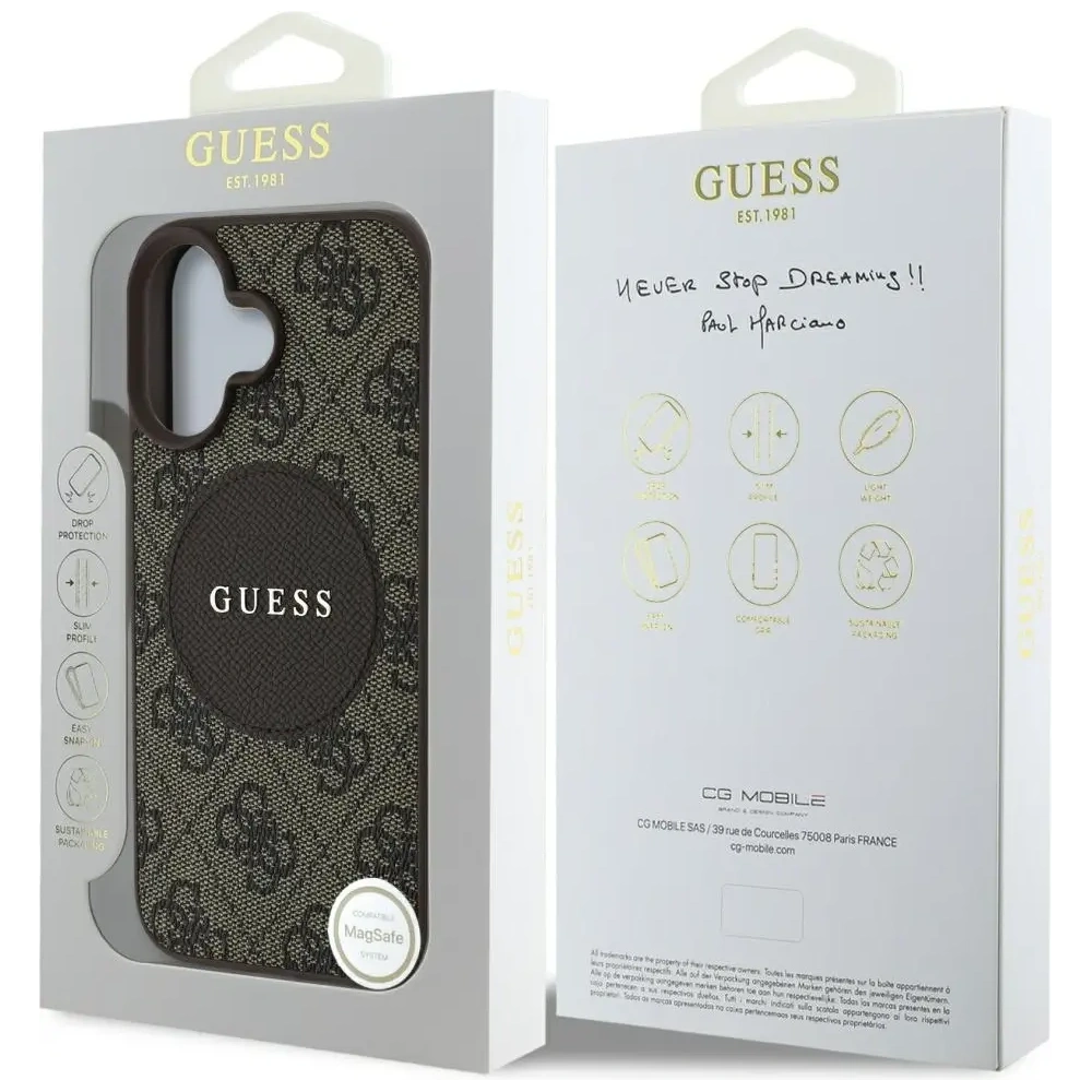 Hurtownia GSM - Etui Guess 4G Circle Classic Logo MagSafe do Apple iPhone 16 brązowy - GUE4475 - {ean13} - Hurt