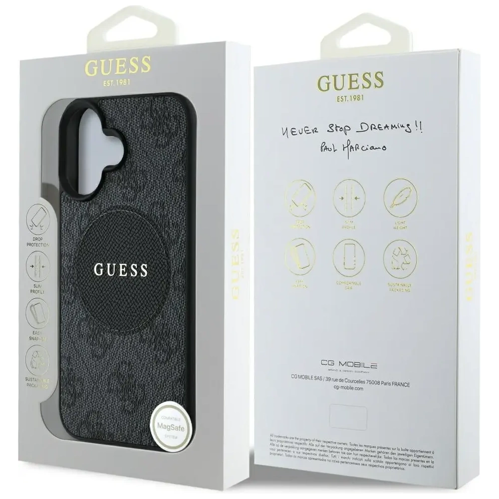 Hurtownia GSM - Etui Guess 4G Circle Classic Logo MagSafe do Apple iPhone 16 czarny - GUE4476 - {ean13} - Hurt