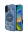 Etui Guess 4G Circle Classic Logo MagSafe do Apple iPhone 16 niebieski