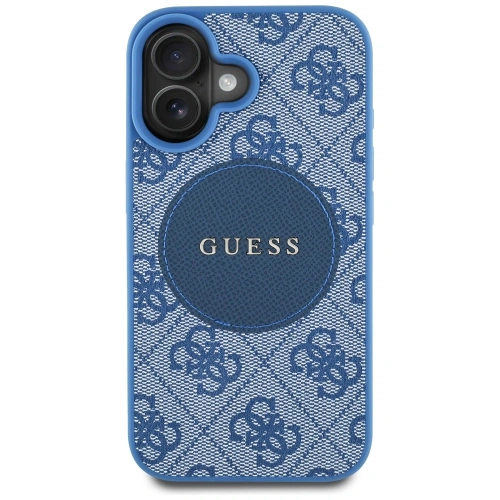 Etui Guess 4G Circle Classic Logo MagSafe do Apple iPhone 16 niebieski