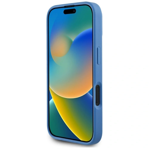 Etui Guess 4G Circle Classic Logo MagSafe do Apple iPhone 16 niebieski