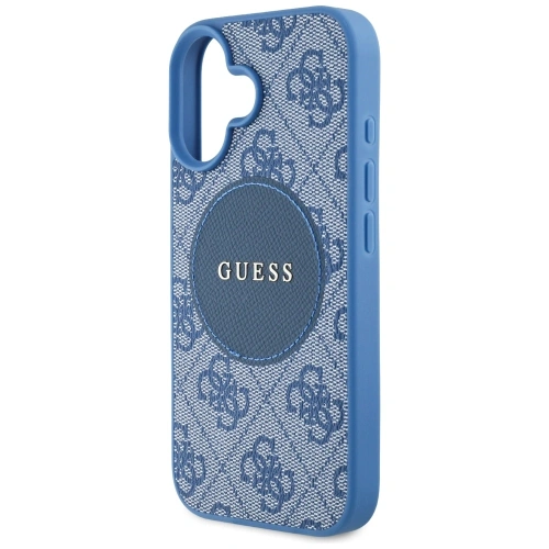 Etui Guess 4G Circle Classic Logo MagSafe do Apple iPhone 16 niebieski