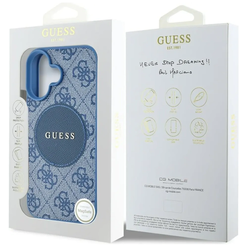 Hurtownia GSM - Guess 4G Circle Classic Logo MagSafe Apple iPhone 16 kék - GUE4477 - {ean13} - Hurt