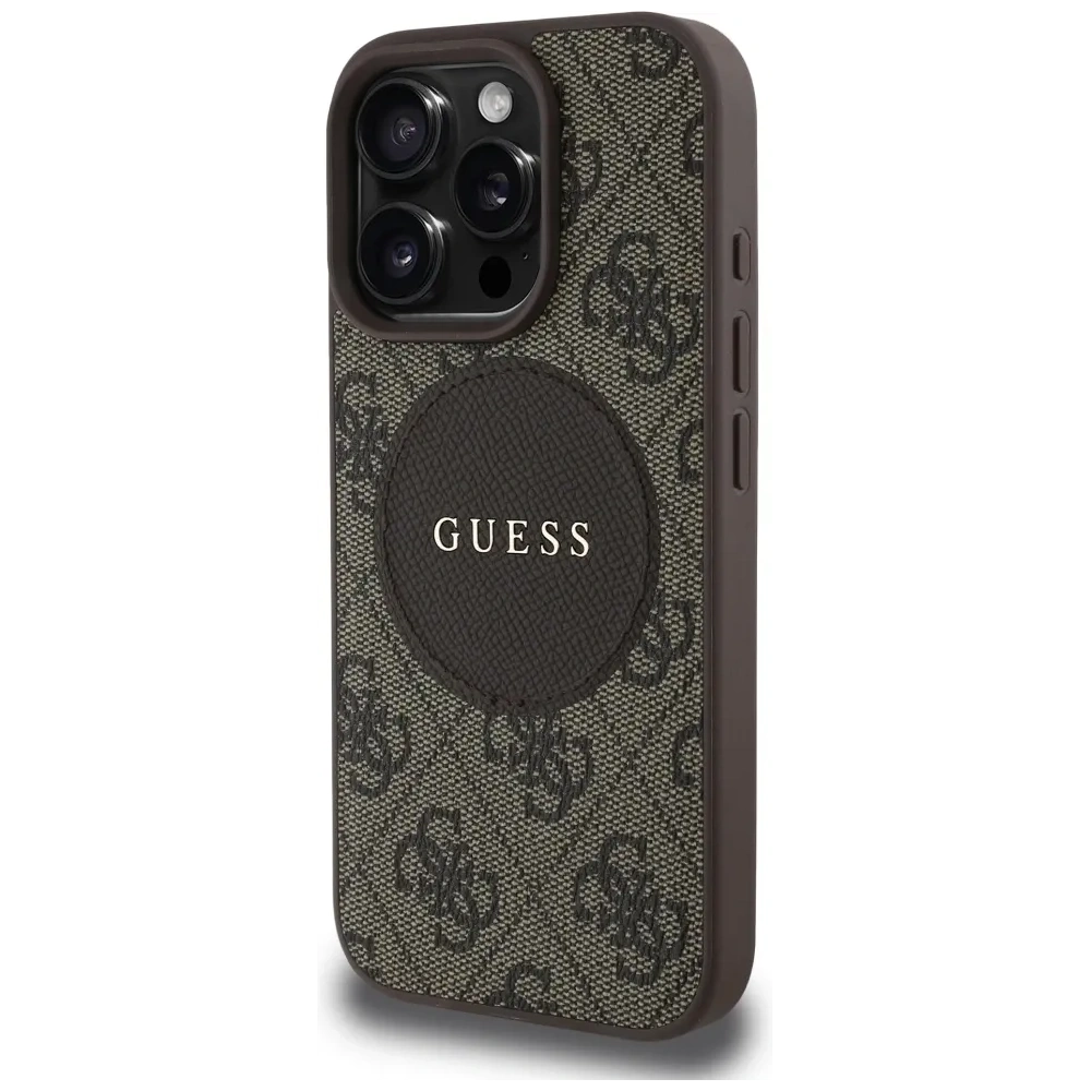 Wholesale Guess 4G Circle Classic Logo MagSafe Apple iPhone 16 Pro brown - GUE4478 - {ean13} - Hurt