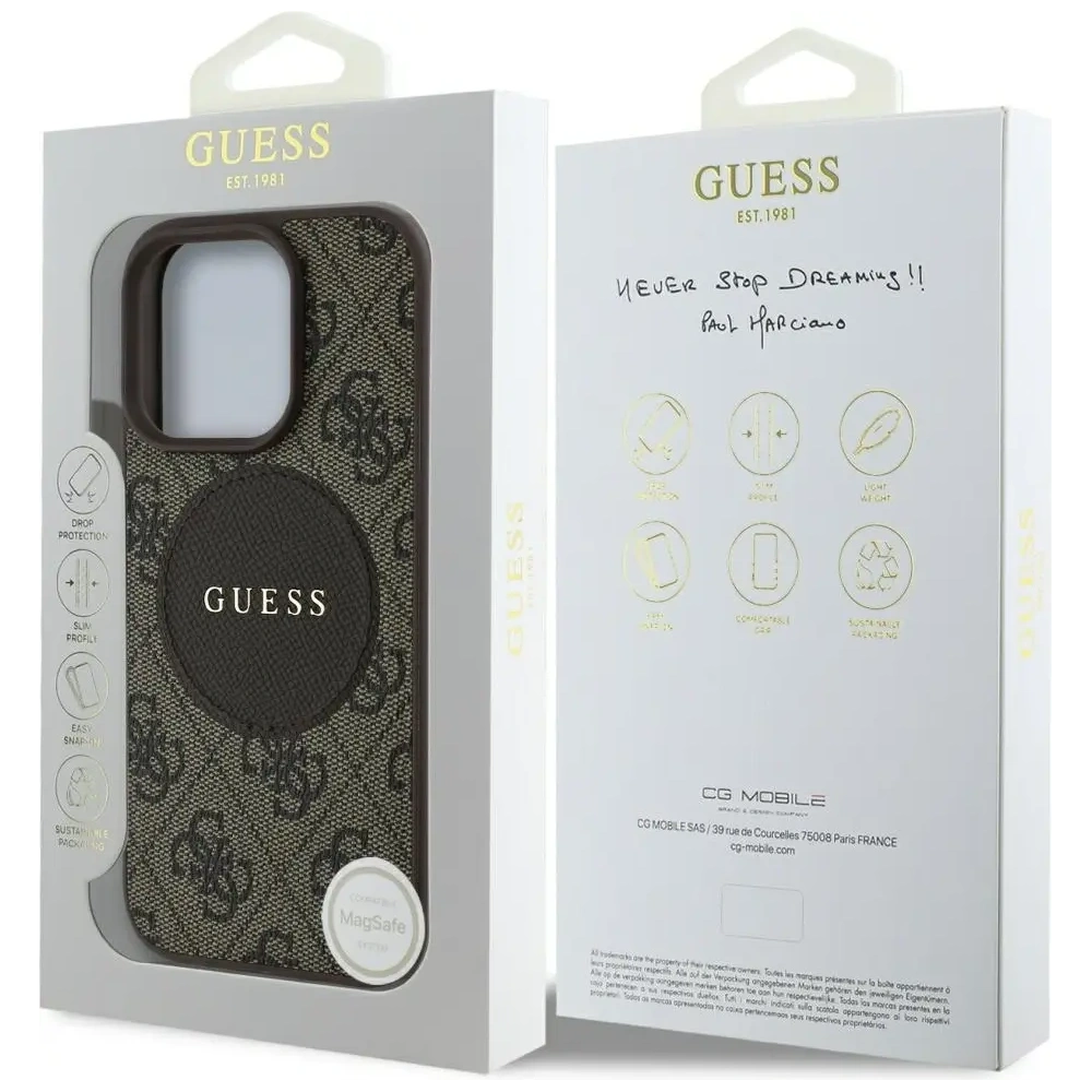 Hurtownia GSM - Guess 4G Circle Classic Logo MagSafe Apple iPhone 16 Pro hnědý - GUE4478 - {ean13} - Hurt