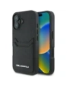 Karl Lagerfeld HC Grained PU Karta Metal Elong Apple iPhone 16 černý