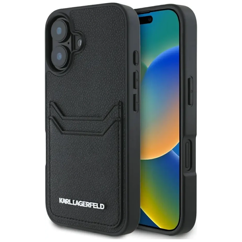 Hurtownia GSM - Karl Lagerfeld HC Grained PU Kartenfach Metall Elong Apple iPhone 16 schwarz - KLD21988 - {ean13} - Hurt