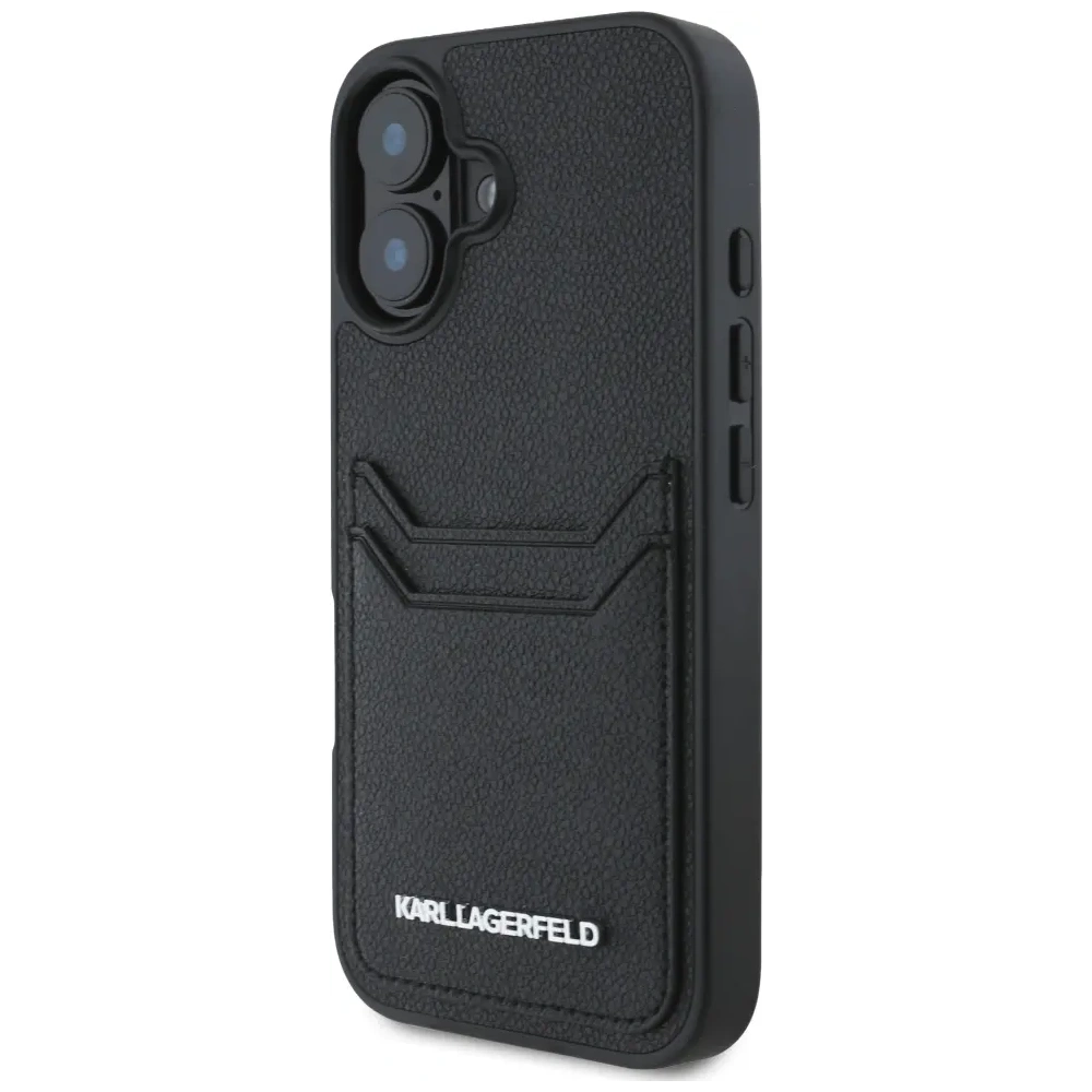 Hurtownia GSM - Karl Lagerfeld HC Grained PU Kartenfach Metall Elong Apple iPhone 16 schwarz - KLD21988 - {ean13} - Hurt