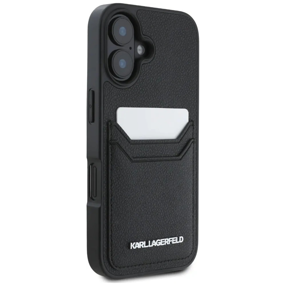 Hurtownia GSM - Karl Lagerfeld HC Grained PU Kartenfach Metall Elong Apple iPhone 16 schwarz - KLD21988 - {ean13} - Hurt