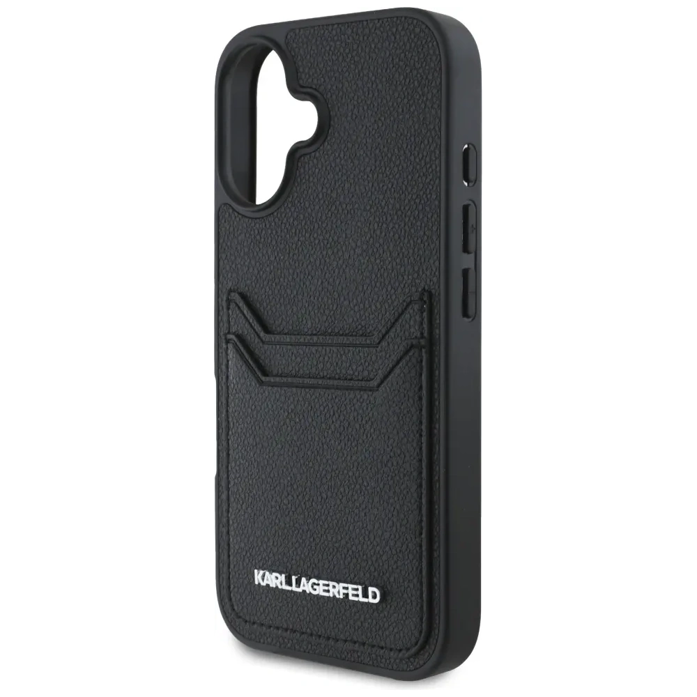 Hurtownia GSM - Karl Lagerfeld HC Grained PU Kartenfach Metall Elong Apple iPhone 16 schwarz - KLD21988 - {ean13} - Hurt