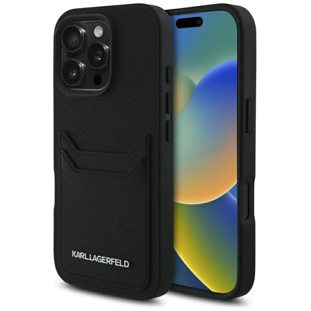 Hurtownia GSM - Karl Lagerfeld HC Grained PU Cardslot Metal Elong Apple iPhone 16 Pro černá - KLD21989 - {ean13} - Hurt