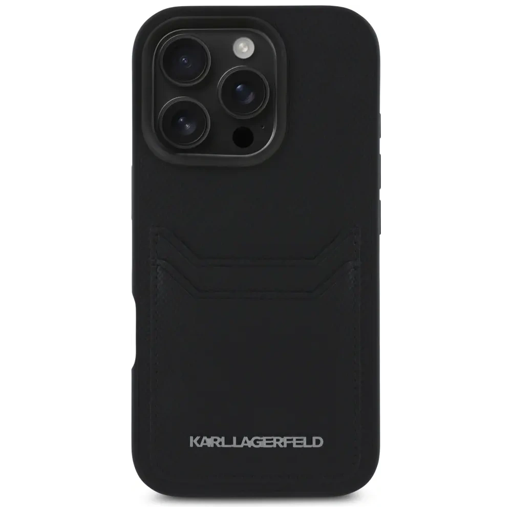 Hurtownia GSM - Karl Lagerfeld HC Grained PU Cardslot Metal Elong Apple iPhone 16 Pro černá - KLD21989 - {ean13} - Hurt