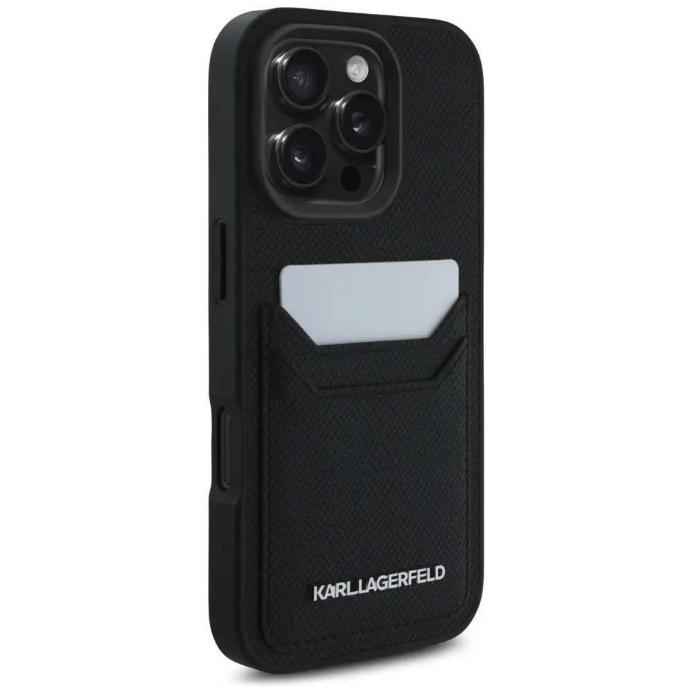 Hurtownia GSM - Karl Lagerfeld HC Grained PU Cardslot Metal Elong Apple iPhone 16 Pro černá - KLD21989 - {ean13} - Hurt