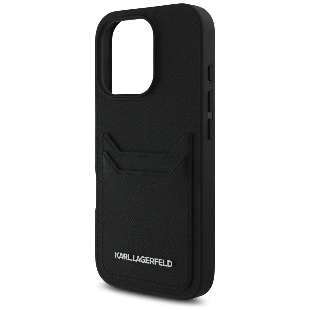 Hurtownia GSM - Karl Lagerfeld HC Grained PU Cardslot Metal Elong Apple iPhone 16 Pro černá - KLD21989 - {ean13} - Hurt
