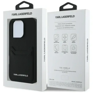 Hurtownia GSM - Karl Lagerfeld HC Grained PU Cardslot Metal Elong Apple iPhone 16 Pro černá - KLD21989 - {ean13} - Hurt