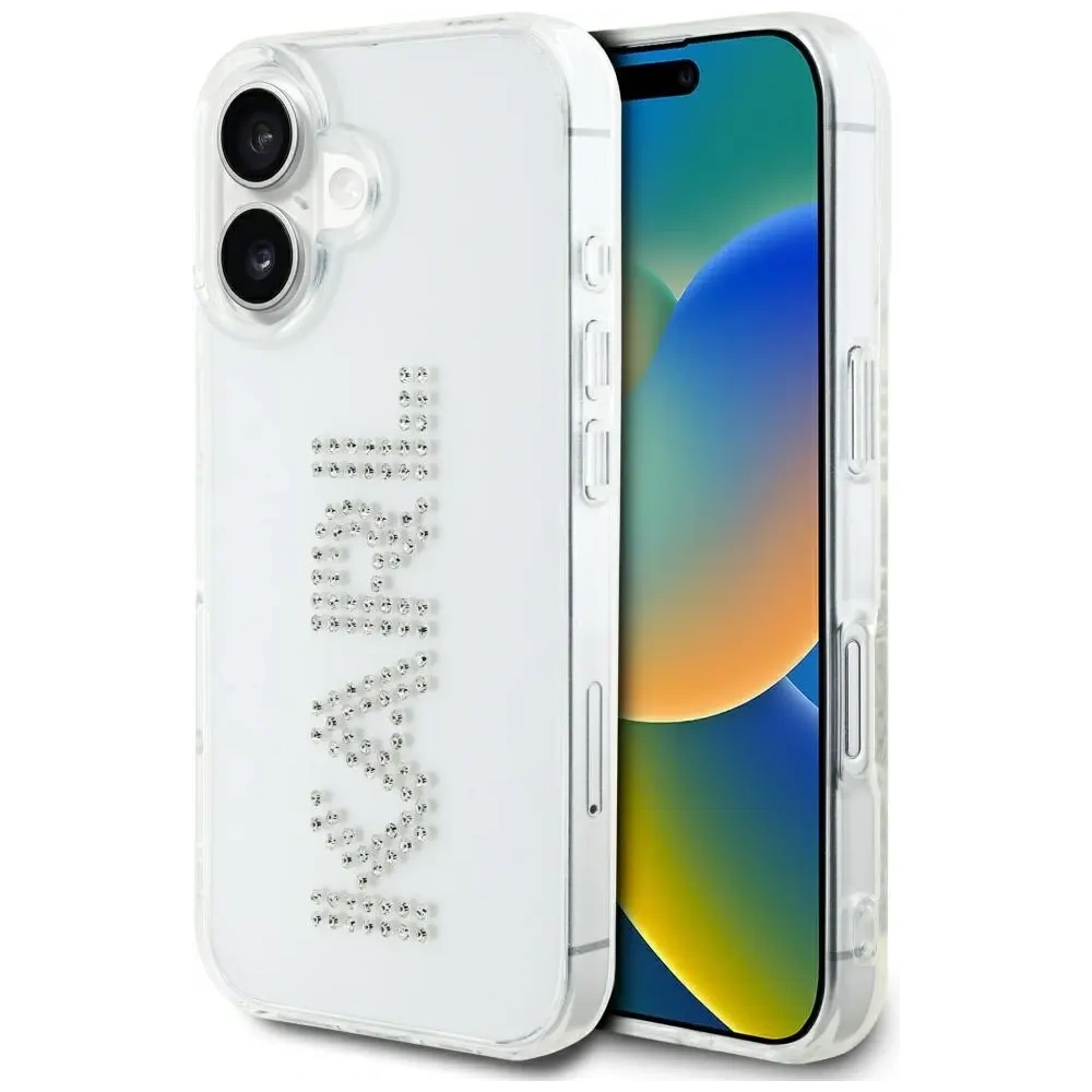 Wholesale Karl Lagerfeld IML Rhinestones Logo Apple iPhone 16 clear - KLD21991 - {ean13} - Hurt
