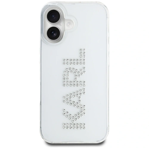 Etui Karl Lagerfeld IML Rhinestones Logo do Apple iPhone 16 przezroczysty