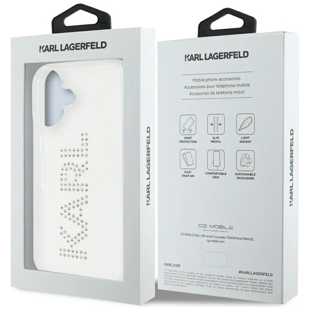 Wholesale Karl Lagerfeld IML Rhinestones Logo Apple iPhone 16 clear - KLD21991 - {ean13} - Hurt