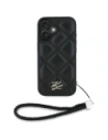 Hurtownia GSM - Karl Lagerfeld Logo inițial matlasat & curea din lanț Apple iPhone 16 negru - KLD21992 - {ean13} - Hurt