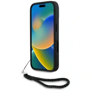 Hurtownia GSM - Karl Lagerfeld Logo inițial matlasat & curea din lanț Apple iPhone 16 negru - KLD21992 - {ean13} - Hurt