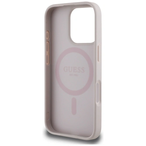 Etui Guess 4G Circle Classic Logo MagSafe do Apple iPhone 16 Pro Max różowy