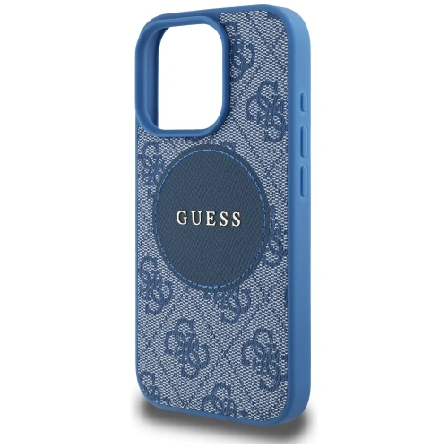 Etui Guess 4G Circle Classic Logo MagSafe do Apple iPhone 16 Pro niebieski