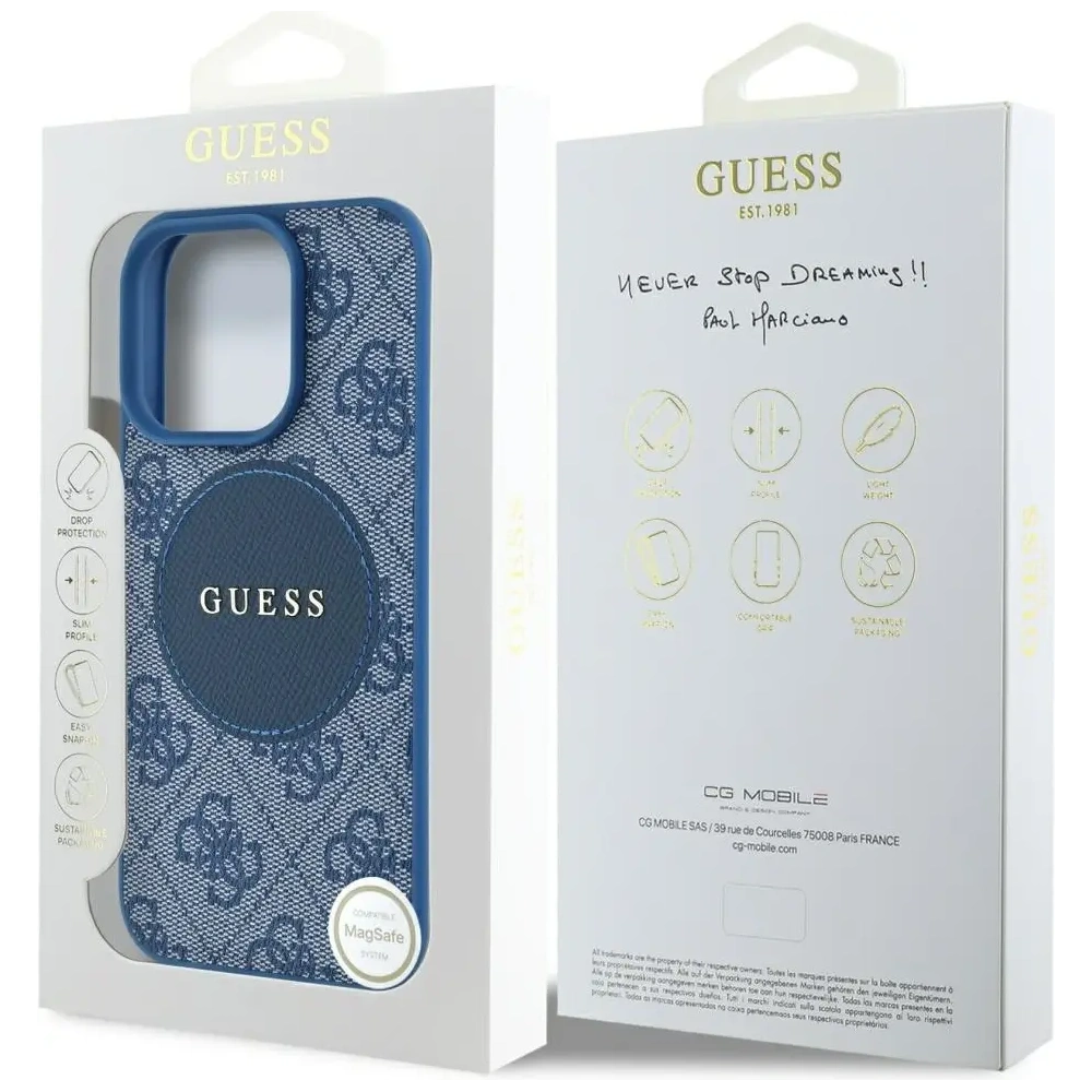 Hurtownia GSM - Guess 4G Circle Classic Logo MagSafe Apple iPhone 16 Pro modrý - GUE4484 - {ean13} - Hurt