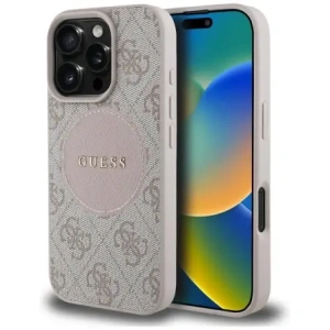 Hurtownia GSM - Guess 4G Circle Classic Logo MagSafe Apple iPhone 16 Pro růžový - GUE4485 - {ean13} - Hurt
