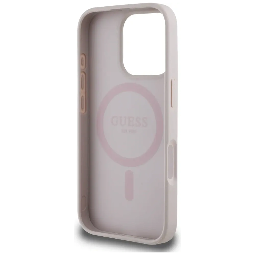 Hurtownia GSM - Guess 4G Circle Classic Logo MagSafe Apple iPhone 16 Pro růžový - GUE4485 - {ean13} - Hurt