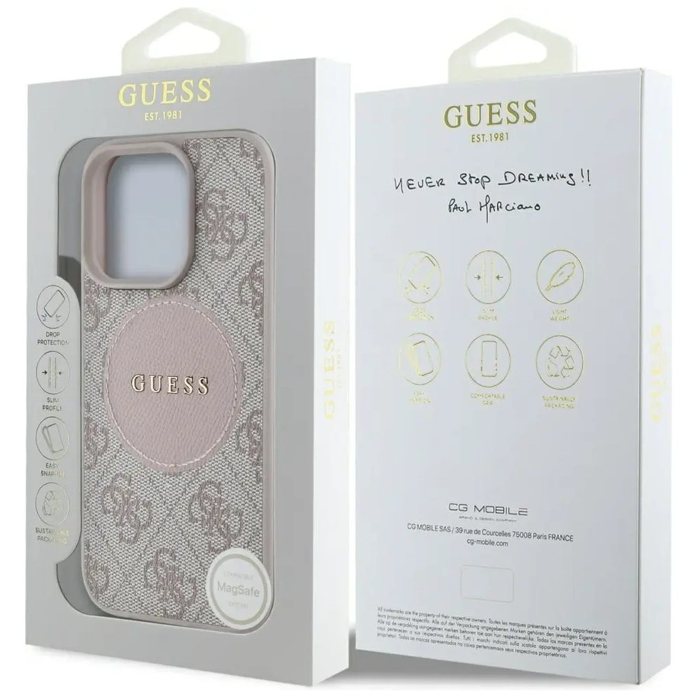 Hurtownia GSM - Guess 4G Circle Classic Logo MagSafe Apple iPhone 16 Pro růžový - GUE4485 - {ean13} - Hurt