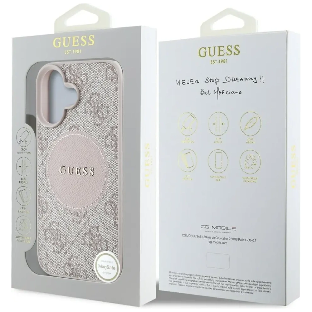 Wholesale Guess 4G Circle Classic Logo MagSafe Apple iPhone 16 pink - GUE4486 - {ean13} - Hurt