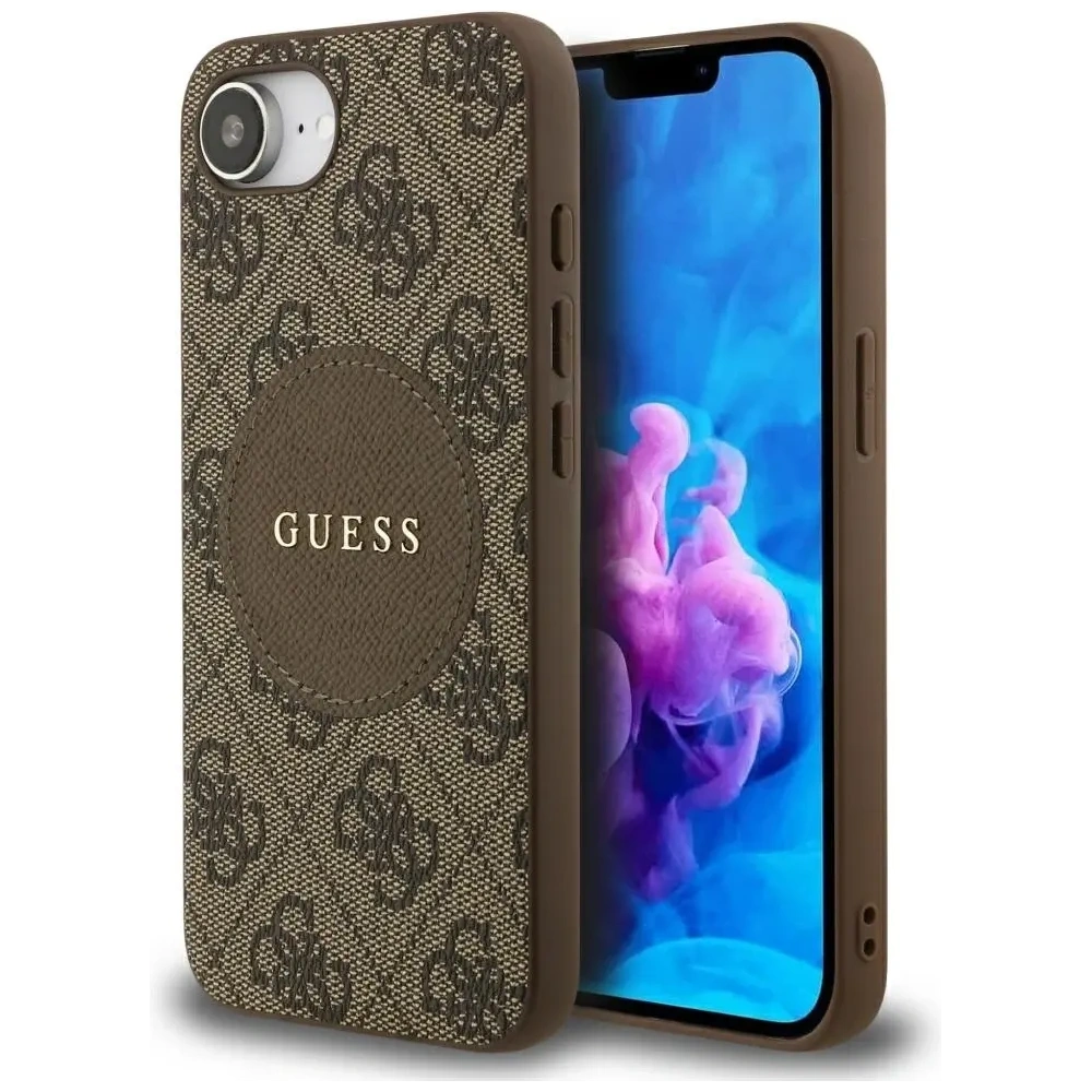 Wholesale Guess 4G Circle Classic Logo MagSafe Apple iPhone 16e brown - GUE4487 - {ean13} - Hurt