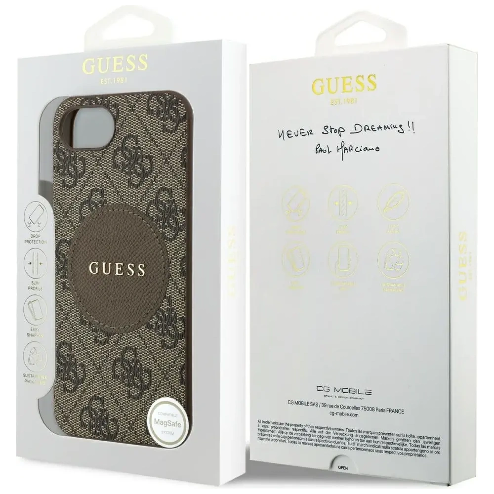 Wholesale Guess 4G Circle Classic Logo MagSafe Apple iPhone 16e brown - GUE4487 - {ean13} - Hurt