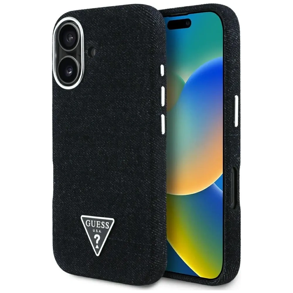 Wholesale Guess Denim Triangle Logo MagSafe Apple iPhone 16 black - GUE4488 - {ean13} - Hurt
