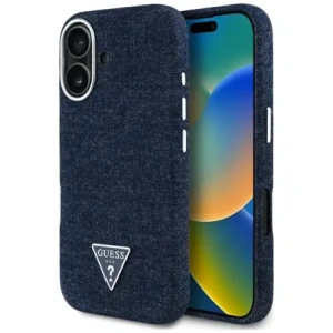 Hurtownia GSM - Guess Logo triunghiular din denim MagSafe Apple iPhone 16 albastru - GUE4489 - {ean13} - Hurt