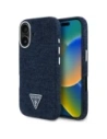 Guess Denim Triangle Logo MagSafe Apple iPhone 16 modrý