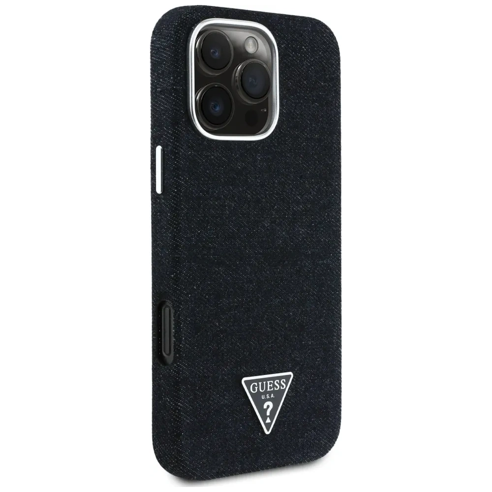 Hurtownia GSM - Guess Denim Trojúhelníkové Logo MagSafe Apple iPhone 16 Pro černý - GUE4490 - {ean13} - Hurt
