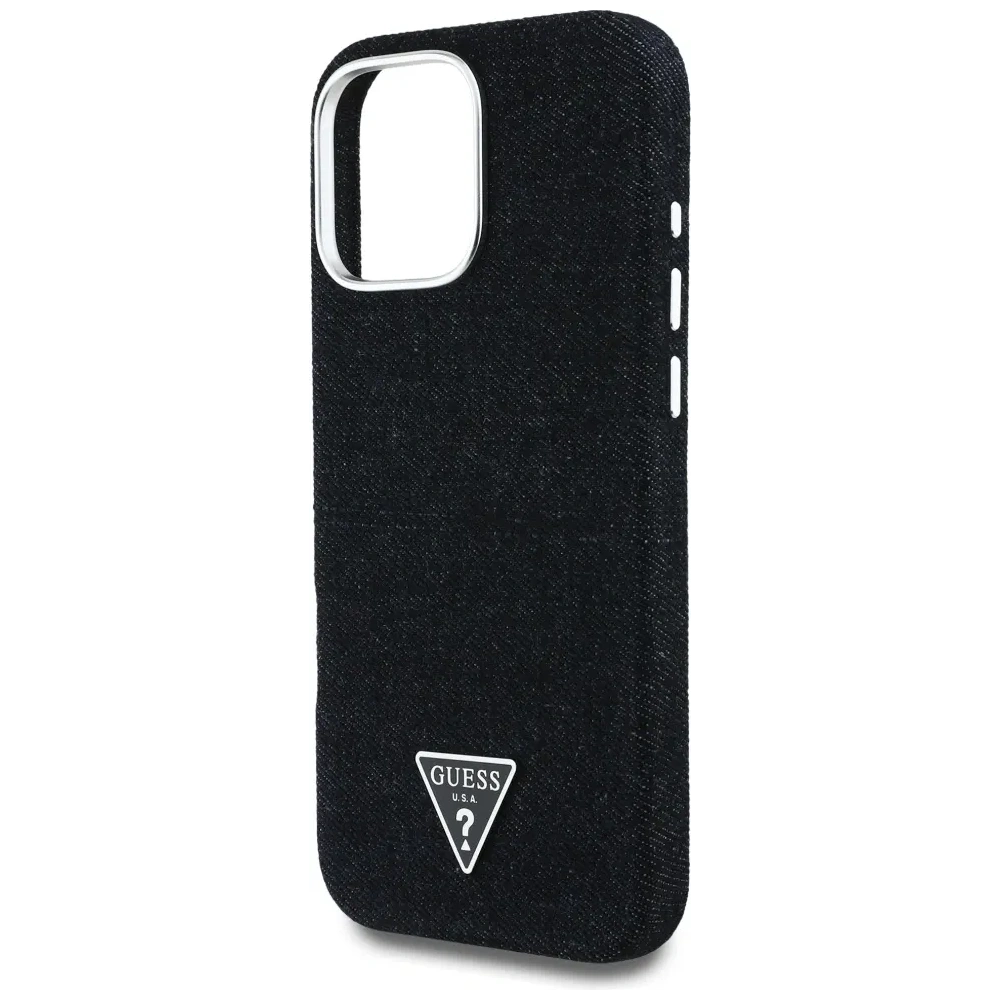 Hurtownia GSM - Guess Denim Trojúhelníkové Logo MagSafe Apple iPhone 16 Pro černý - GUE4490 - {ean13} - Hurt