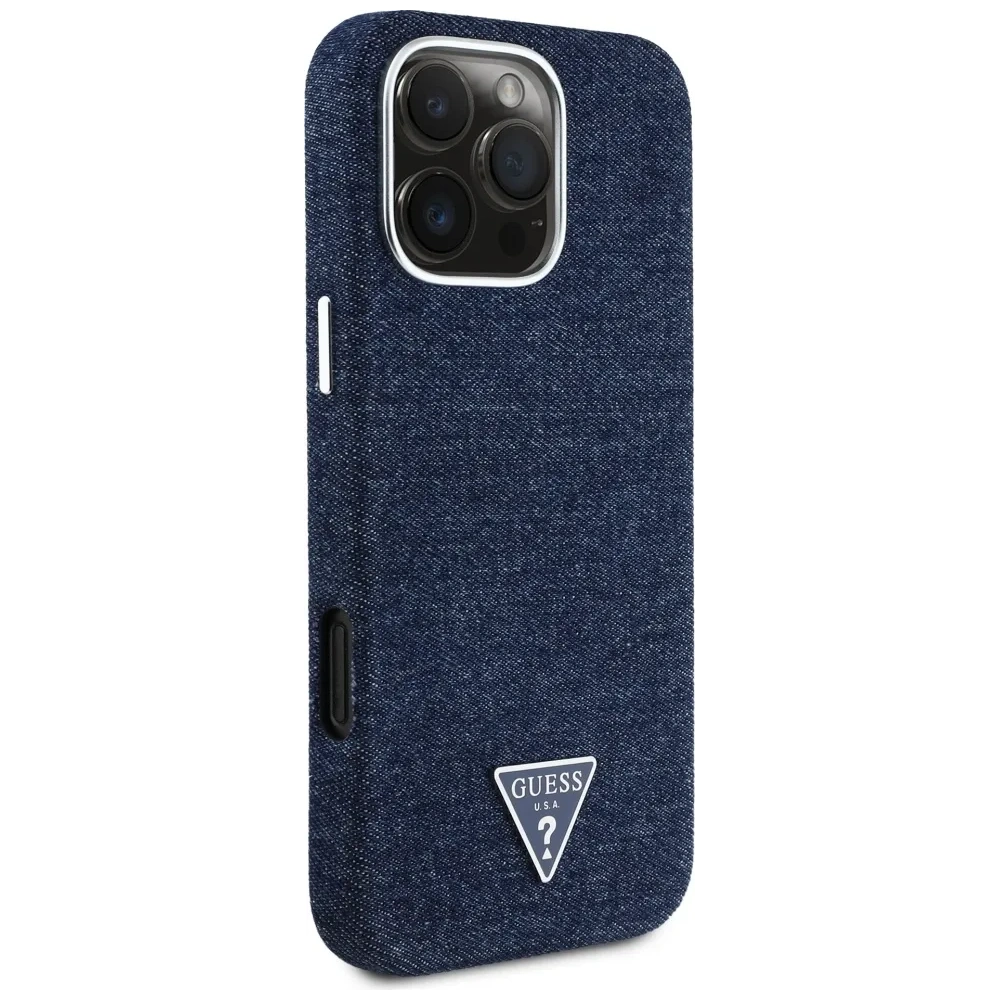 Hurtownia GSM - Guess Denim Trojúhelníkové Logo MagSafe Apple iPhone 16 Pro modrý - GUE4493 - {ean13} - Hurt