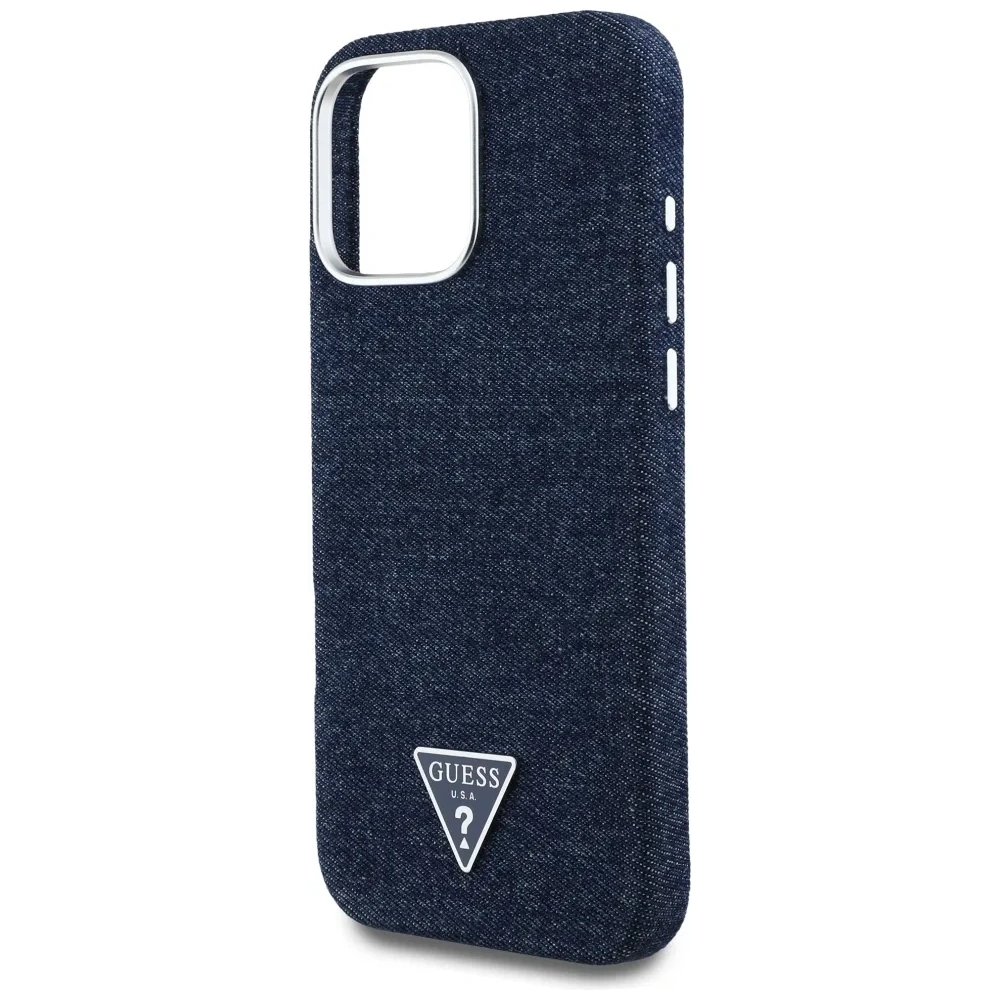 Hurtownia GSM - Guess Denim Trojúhelníkové Logo MagSafe Apple iPhone 16 Pro modrý - GUE4493 - {ean13} - Hurt